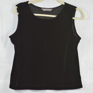 Stretch Black Velvet Tank Top SZ L